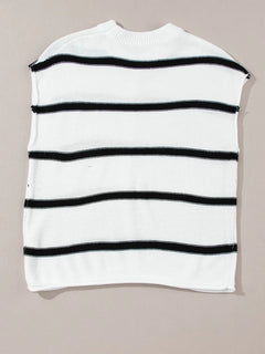 Striped Batwing Sleeve Knit Top