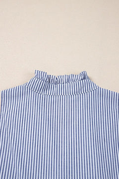Stripe Sleeveless Notched Ric Rac Mini Dress
