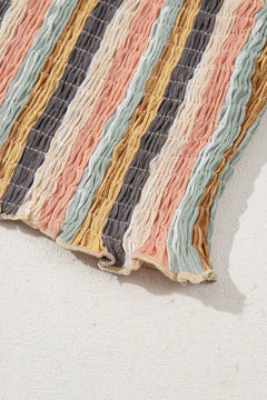 Striped Smocked Cami Top and Wide Leg Pants Set