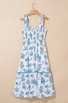 Printed Tie Shoulder Dress