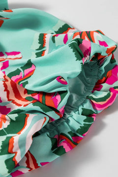 Abstract Print High Waist Buttoned Mini Dress