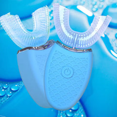 Two  Ultrasonic Automatic Mouth with Toothbrush devices! In blue