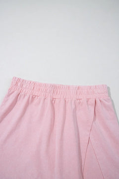Mineral Wash Cotton Tank Top and Slit Skort Set