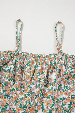Floral Spaghetti Strap Ruffled Cami