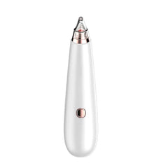 White electronic blackhead remover with rose gold accents on a light gray background