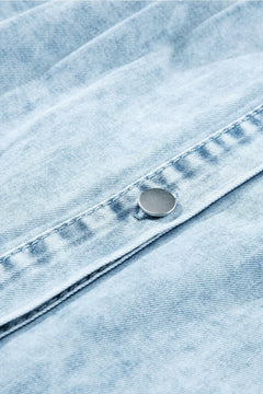 Mineral Wash Ruffle Sleeve Denim Dress