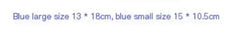 Text indicating blue size dimensions for a product.