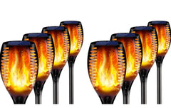 Set of solar flame lights on a white background