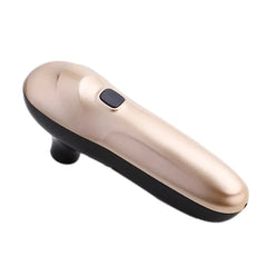 Gold and black handheld vacuum sealer on a white background
