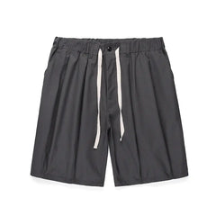 Black  Men's hip hop shorts with drawstring on a white background