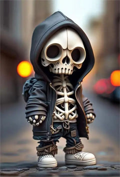 Halloween Skeleton Figurines – Resin Dolls for Spooky Home Decor
